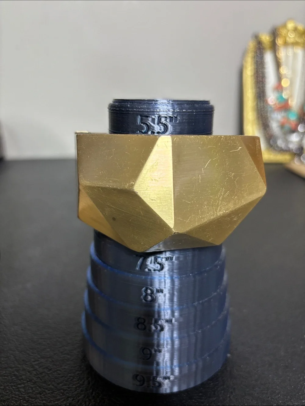 Gold Faceted Statement Bangle Bracelet